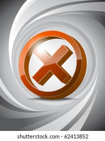 3D Icon of Stop with Abstract Background