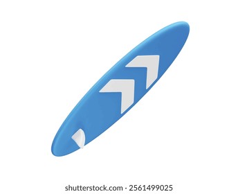 3d icon Surf Board Summer Illustration. Surfing board icon illustration 3d render