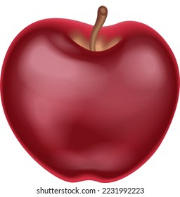 3d símbolo de icono concepto de vector aislado. Echa manzana. Manzana roja. Fruta fresca. La comida fresca. Fruta. Elemento de diseño de elementos de representación realista de Apple rojo.