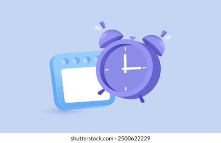 3d icon vector calendar alarm clock planning new idea concept design.vector icon 3d illustration