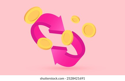 3d icon vector currency exchange dollar new idea concept design.vector icon 3d illustration