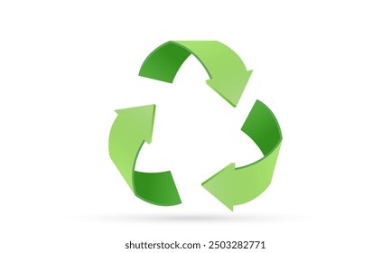 3d icon vector green arrows recycle earth new idea concept design.vector icon 3d illustration