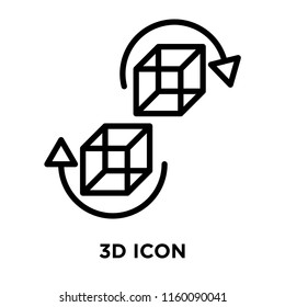 3d icon vector isolated on white background, 3d transparent sign , line and outline elements in linear style