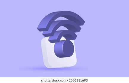 3d icon vector wireless connection sharing network on concept new idea design.vector icon 3d illustration