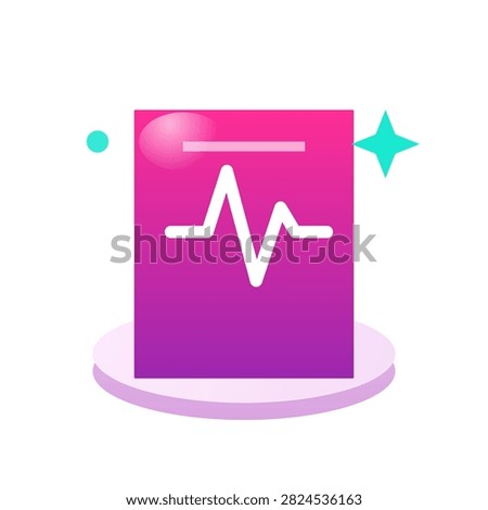 3D icon of vital chart representing chronic disease management care