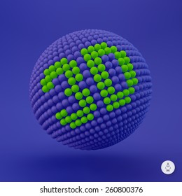 Icono 3d. Signo web. Elemento de diseño. Ilustración vectorial.