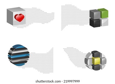 3d icons. Abstract