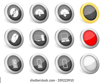 3d icons computer on white background. Vector illustration.