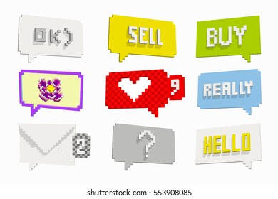 3D Icons, different dialogs chat/message/windows writing, vector