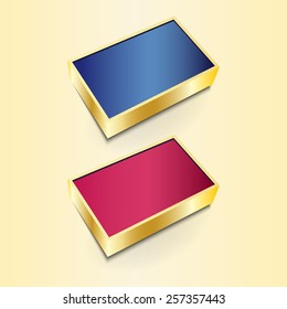 3D icons with gold frame