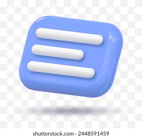 3D Icons isolated text message illustration