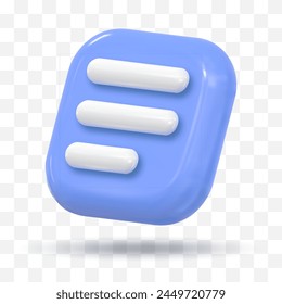 3D Icons isolated text message illustration