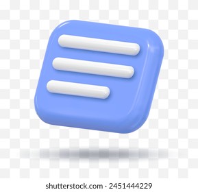 Ilustración de mensaje de texto aislado de iconos 3D