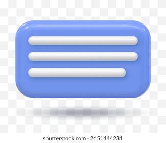Ilustración de mensaje de texto aislado de iconos 3D