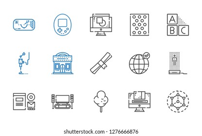 3d icons set. Collection of 3d with modeling, graphic design, cotton candy, home cinema, branding, hologram, earth grid, degree, cinema, d printer. Editable and scalable 3d icons.