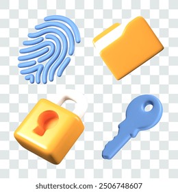 3D icons for virtual data protection service. Control access to management