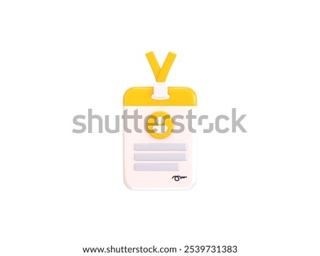 3d Id card icon concept of driving license, school id card, office card icon 3d render vector illustration
