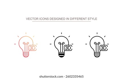3D Idea icon design with white background stock illustration