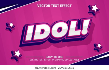 3d idol text editable effect