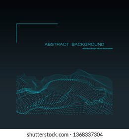  3d illuminated digital dynamic wave glowing   particles futuristic technology effect concept abstract wireframe  landscape background copy space  vector illustration