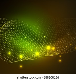 3D-Lichtwelle von glühenden Partikeln. HUD Design Element. Technologie-Digital-Splash-Konzept