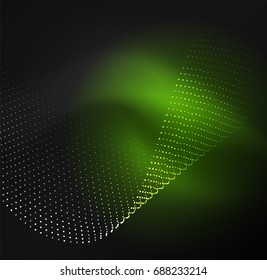 3D-Lichtwelle von glühenden Partikeln. HUD Design Element. Technologie-Digital-Splash-Konzept