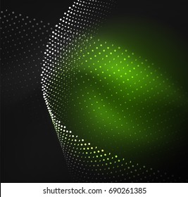 3D-Lichtwelle von glühenden Partikeln. HUD Design Element. Technologie-Digital-Splash-Konzept