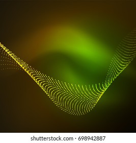 3D-Lichtwelle von glühenden Partikeln. HUD Design Element. Technologie-Digital-Splash-Konzept