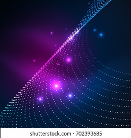 3D-Lichtwelle von glühenden Partikeln. HUD Design Element. Technologie-Digital-Splash-Konzept