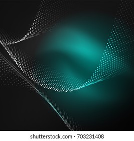3D-Lichtwelle von glühenden Partikeln. HUD Design Element. Technologie-Digital-Splash-Konzept
