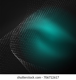 3D-Lichtwelle von glühenden Partikeln. HUD Design Element. Technologie-Digital-Splash-Konzept