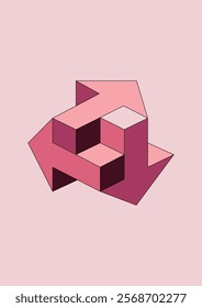 3D Illusion Geometrical Arrows, 3D Arrow Design, Sign Blocks