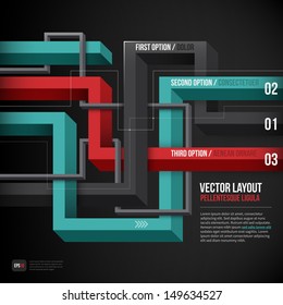3d illusion layout with three options. EPS10.