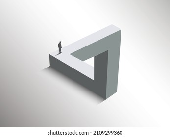 3d illustion triangle vector image