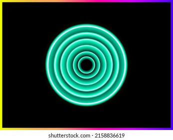 3D Illustration. Abstract background with neon lights in blue and pinc colors