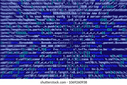 3D illustration. Abstract blue background, Technology. Binary Computer Code.