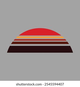 Ilustração 3D, tecido dobrado abstrato. Cortina vermelha sobre fundo cinza.