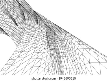 3d illustration of abstract geometric shape