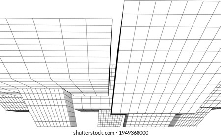 3d illustration of abstract modern architecture