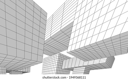 3d illustration of abstract modern architecture