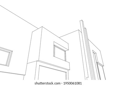 3d illustration of abstract modern architecture