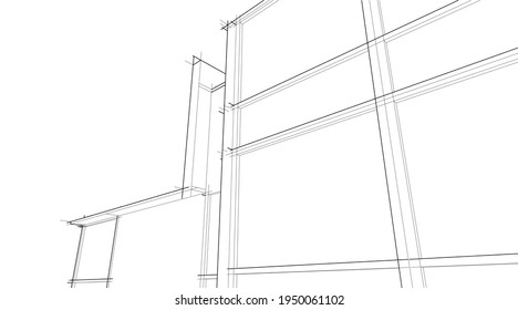 3d illustration of abstract modern architecture