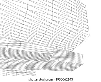 3d illustration of abstract modern architecture