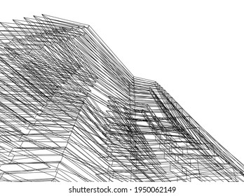 3d illustration of abstract modern architecture