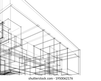 3d illustration of abstract modern architecture