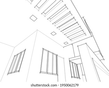 3d illustration of abstract modern architecture