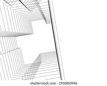 3d illustration of abstract modern architecture