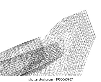 3d illustration of abstract modern architecture