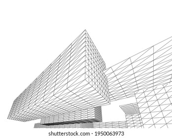 3d illustration of abstract modern architecture