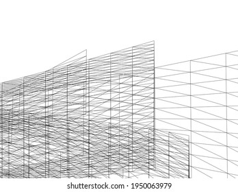 3d illustration of abstract modern architecture